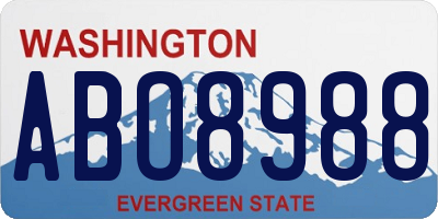 WA license plate ABO8988