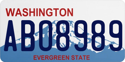 WA license plate ABO8989