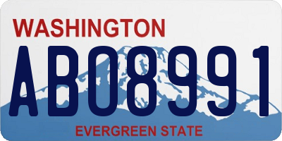 WA license plate ABO8991