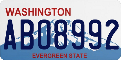 WA license plate ABO8992