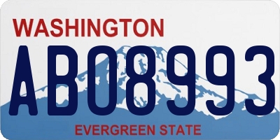WA license plate ABO8993