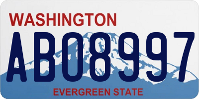 WA license plate ABO8997