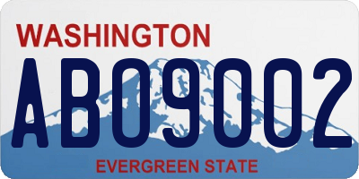 WA license plate ABO9002