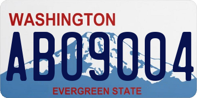 WA license plate ABO9004