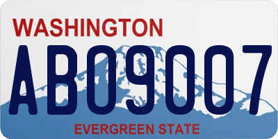 WA license plate ABO9007