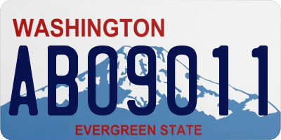 WA license plate ABO9011