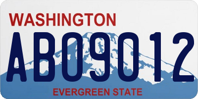 WA license plate ABO9012