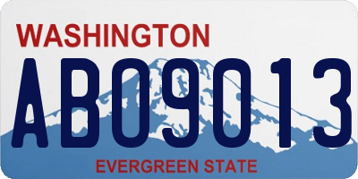 WA license plate ABO9013