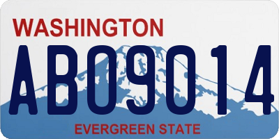 WA license plate ABO9014