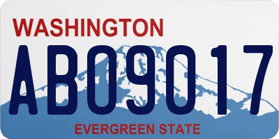 WA license plate ABO9017