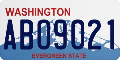 WA license plate ABO9021
