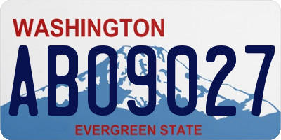 WA license plate ABO9027