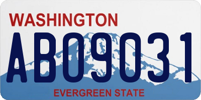 WA license plate ABO9031