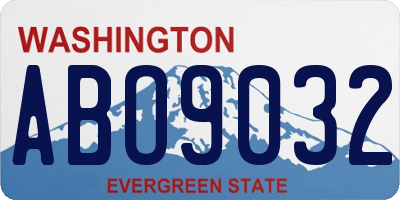 WA license plate ABO9032