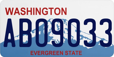 WA license plate ABO9033