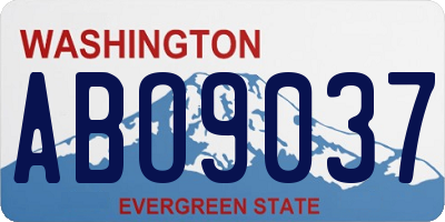 WA license plate ABO9037