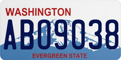 WA license plate ABO9038