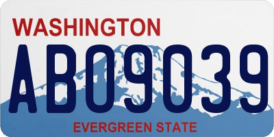 WA license plate ABO9039