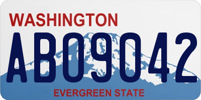 WA license plate ABO9042