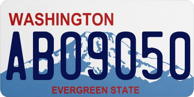 WA license plate ABO9050