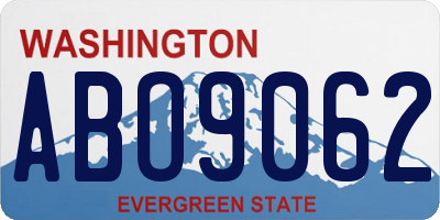 WA license plate ABO9062