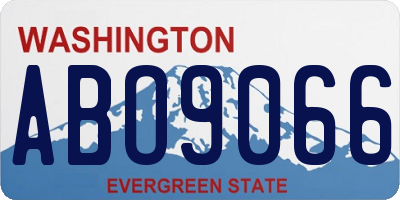 WA license plate ABO9066