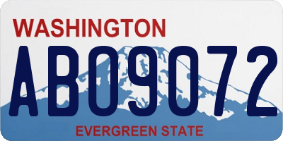 WA license plate ABO9072