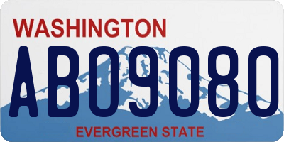 WA license plate ABO9080