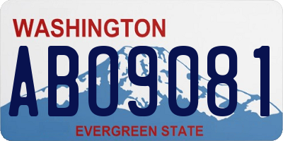 WA license plate ABO9081