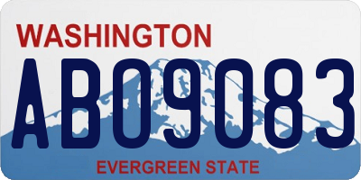 WA license plate ABO9083