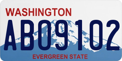 WA license plate ABO9102