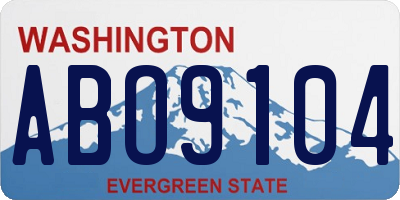 WA license plate ABO9104