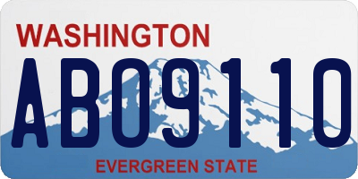 WA license plate ABO9110