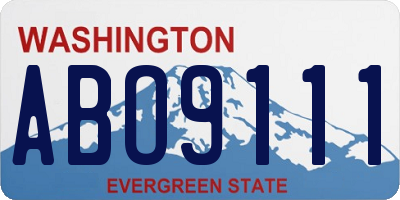 WA license plate ABO9111