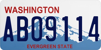 WA license plate ABO9114
