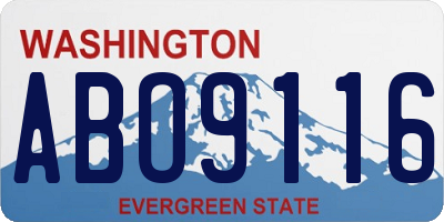 WA license plate ABO9116