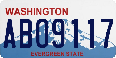 WA license plate ABO9117