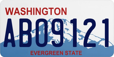 WA license plate ABO9121