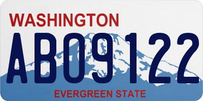 WA license plate ABO9122