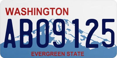 WA license plate ABO9125