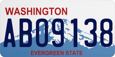 WA license plate ABO9138