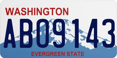 WA license plate ABO9143