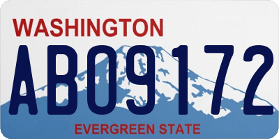 WA license plate ABO9172