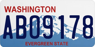 WA license plate ABO9178