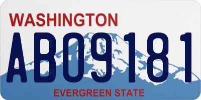 WA license plate ABO9181