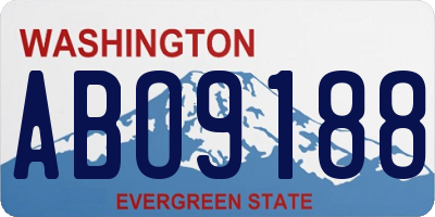 WA license plate ABO9188