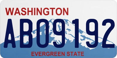 WA license plate ABO9192