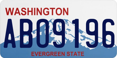 WA license plate ABO9196