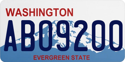WA license plate ABO9200