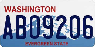 WA license plate ABO9206